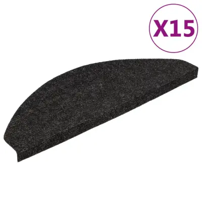 vidaXL Samolepilne preproge za stopnice 15kosov 65x22,5x3,5 antracitne