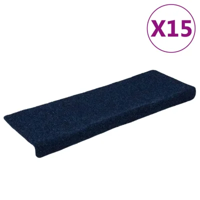 vidaXL Preproge za stopnice 15 kosov 65x21x4 cm modre