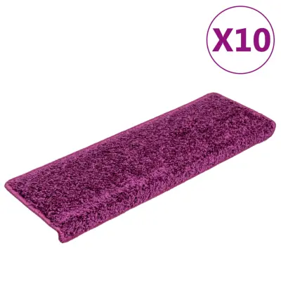 vidaXL Preproge za stopnice 10 kosov 65x21x4 cm vijolične