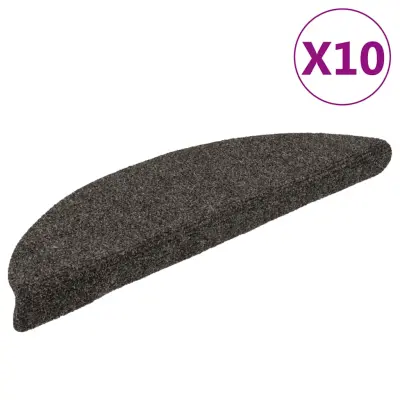 vidaXL Samolepilne preproge za stopnice 10 kosov antracit 56x17x3 cm
