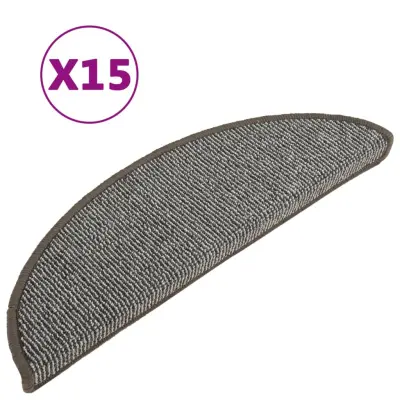 vidaXL Preproge za stopnice 15 kosov sive 56x17x3 cm