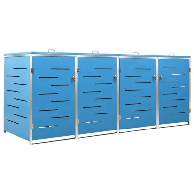 vidaXL Lopa za 4 smetnjake 276,5x77,5x112,5 cm nerjaveče jeklo