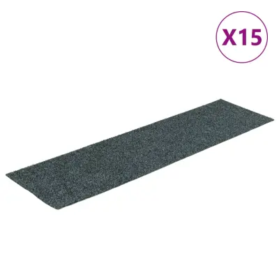 vidaXL Samolepilne preproge za stopnice 15 kosov 76x20 cm zelene