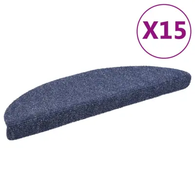 vidaXL Samolepilne preproge za stopnice 15 kosov 56x17x3 cm modre