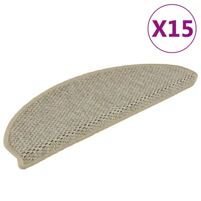 vidaXL Samolepilne preproge za stopnice sisal 15 kosov 65x21x4 cm