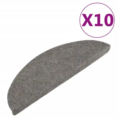 vidaXL Preproge za stopnice samolepilne 10 kosov sive 56x17x3 cm
