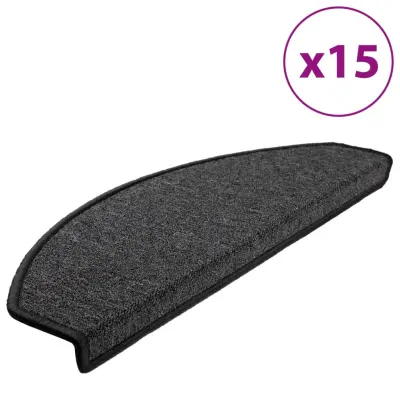 vidaXL Preproge za stopnice 15 kosov 65x24x4 cm antracitne