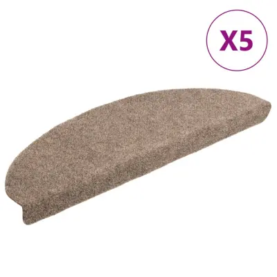 vidaXL Samolepilne preproge za stopnice 5 kosov krem 65x21x4 cm