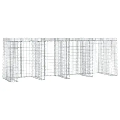 vidaXL Gabionska stena za smetnjak 350x91x120 cm pocinkano železo