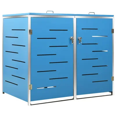 vidaXL Dvojna lopa za smetnjak 138x77,5x112,5 cm nerjaveče jeklo