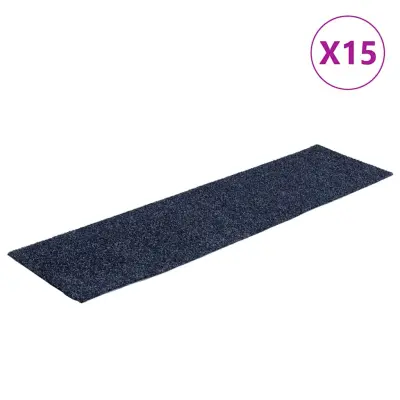 vidaXL Samolepilne preproge za stopnice 15 kosov 76x20 cm sivo modre