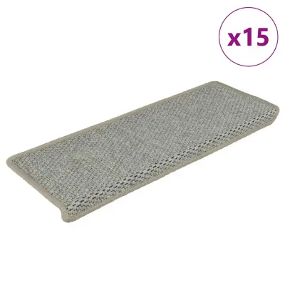 vidaXL Samolepilne preproge za stopnice sisal 15 kosov 65x21x4 cm
