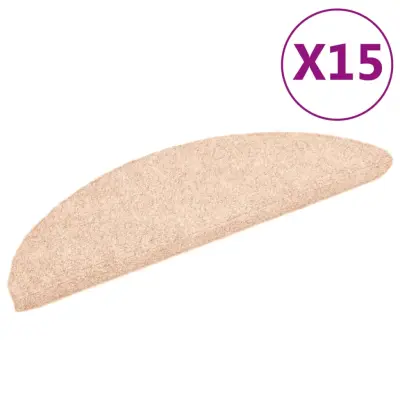 vidaXL Samolepilne preproge za stopnice 15 kosov 56x17x3 cm kremna
