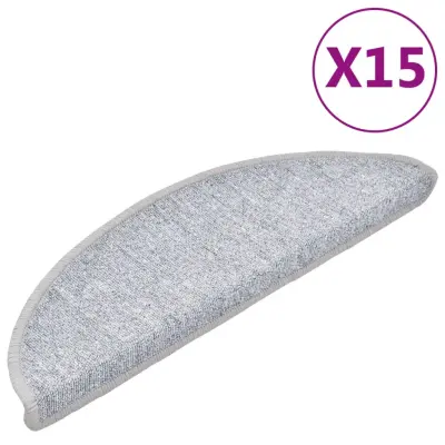 vidaXL Preproge za stopnice 15 kosov 56x17x3 cm svetlo rjave