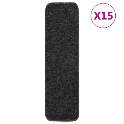 vidaXL Preproge za stopnice 15 kosov 75x20 cm antracitne nedrseče