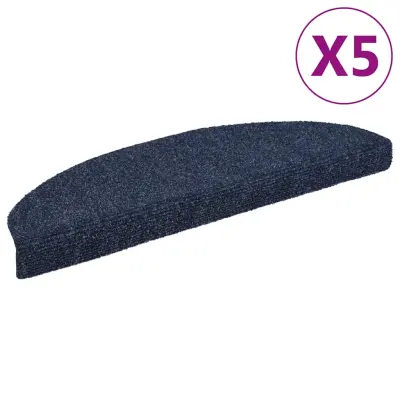 vidaXL Samolepilne preproge za stopnice 5 kosov modre 65x21x4 cm