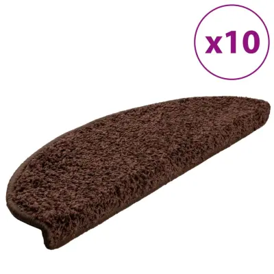 vidaXL Preproge za stopnice 10 kosov 65x21x4 cm rjave