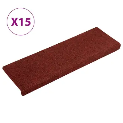 vidaXL Preproge za stopnice 15 kosov 65x21x4 cm rdeče