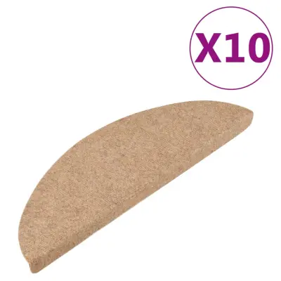 vidaXL Preproge za stopnice samolepilne 10 kosov bež 56x17x3 cm