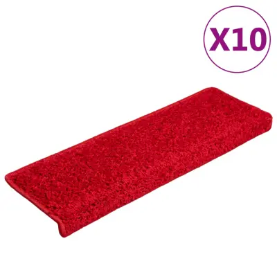 vidaXL Preproge za stopnice 10 kosov 65x21x4 cm rdeče