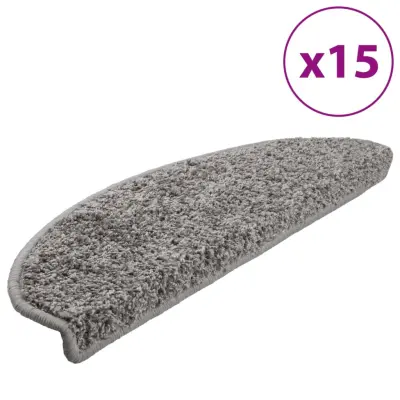 vidaXL Preproge za stopnice 15 kosov 65x21x4 cm sive