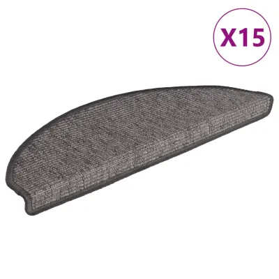 vidaXL Samolepilne preproge za stopnice 15 kosov sive in bež 65x21x4cm