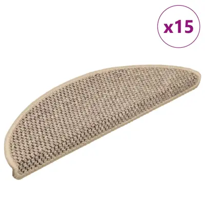 vidaXL Samolepilne preproge za stopnice sisal 15 kosov 56x17x3 cm