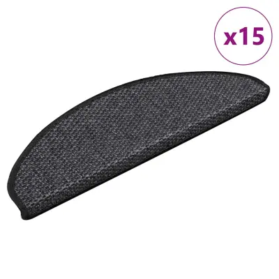 vidaXL Samolepilne preproge za stopnice sisal 15kosov 65x21x4cm antra.