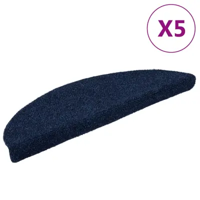 vidaXL Samolepilne preproge za stopnice 5 kosov mor. modre 56x17x3 cm