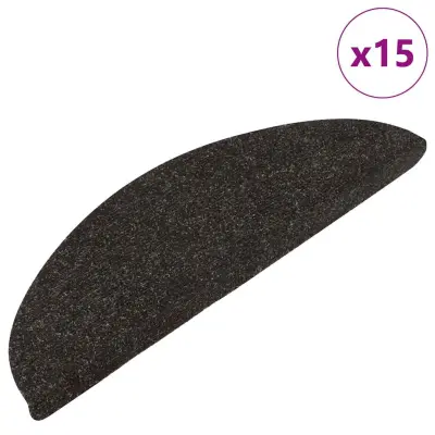 vidaXL Samolepilne preproge za stopnice 15 kosov 56x17x3 cm črne