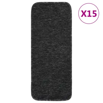 vidaXL Preproge za stopnice 15 kosov 60x25 cm antracitne nedrseče