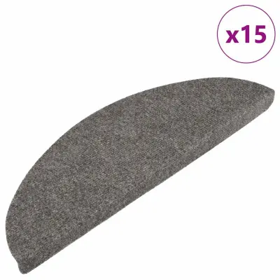 vidaXL Samolepilne preproge za stopnice 15 kosov 56x17x3 cm sive