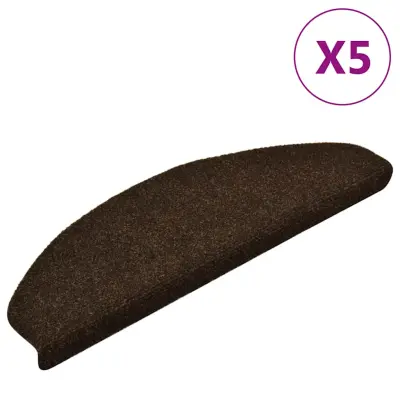 vidaXL Samolepilne preproge za stopnice 5 kosov rjave 65x21x4 cm