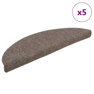 vidaXL Samolepilne preproge za stopnice 5 kosov krem 56x17x3 cm