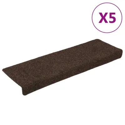 vidaXL Preproge za stopnice 15 kosov 65x21x4 cm rjave