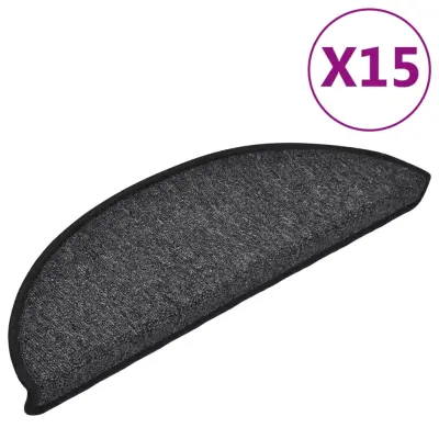 vidaXL Preproge za stopnice 15 kosov 56x17x3 cm antracitne