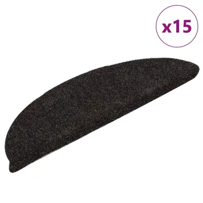 vidaXL Samolepilne preproge za stopnice 15 kosov temno rjave 65x21x4cm