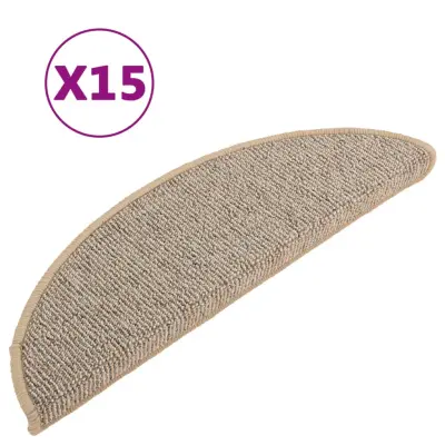 vidaXL Preproge za stopnice 15 kosov rjave 56x17x3 cm
