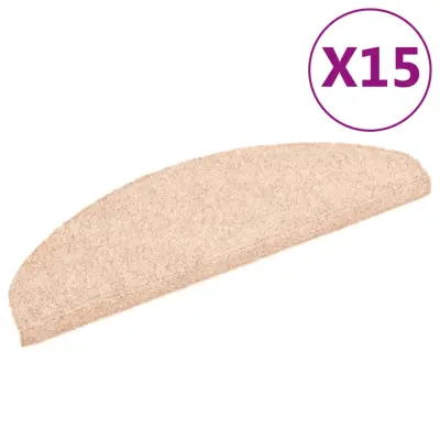 vidaXL Samolepilne preproge za stopnice 15 kosov 65x21x4 cm kremna