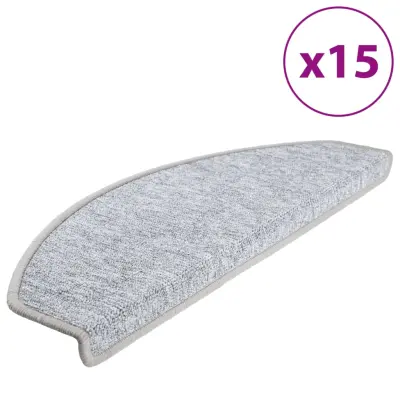 vidaXL Preproge za stopnice 15 kosov 65x24x4 cm svetlo sive