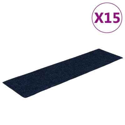vidaXL Samolepilne preproge za stopnice 15 kosov 76x20 cm modre