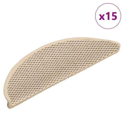 vidaXL Samolepilne preproge za stopnice sisal 15 kosov 56x17x3 cm