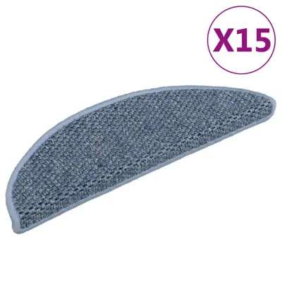 vidaXL Samolepilne preproge za stopnice sisal 15 kosov 56x17x3cm modre
