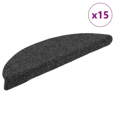 vidaXL Samolepilne preproge za stopnice 15 kos. antracit 65x21x4 cm