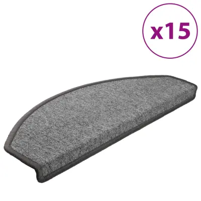 vidaXL Preproge za stopnice 15 kosov 65x24x4 cm temno sive