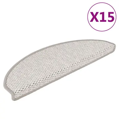 vidaXL Samolepilne preproge za stopnice sisal 15 kosov 65x21x4 cm