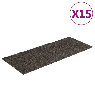 vidaXL Samolepilne preproge za stopnice 15 kosov 60x25 cm antracit