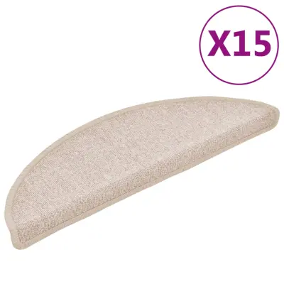 vidaXL Preproge za stopnice 15 kosov 56x17x3 cm taupe