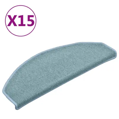 vidaXL Preproge za stopnice 15 kosov modre 65x24x4 cm