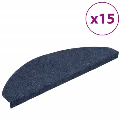 vidaXL Samolepilne preproge za stopnice 15 kosov 65x22,5x3,5 cm modre